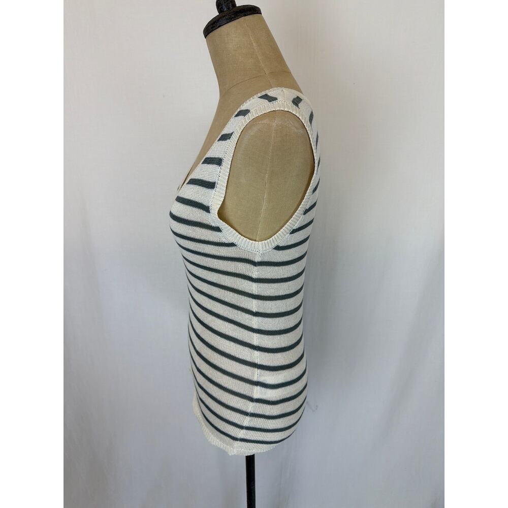 NWT Soya Concept Green & Cream Linen Blend Sweater Tank XL #0446 - Picture 2 of 7